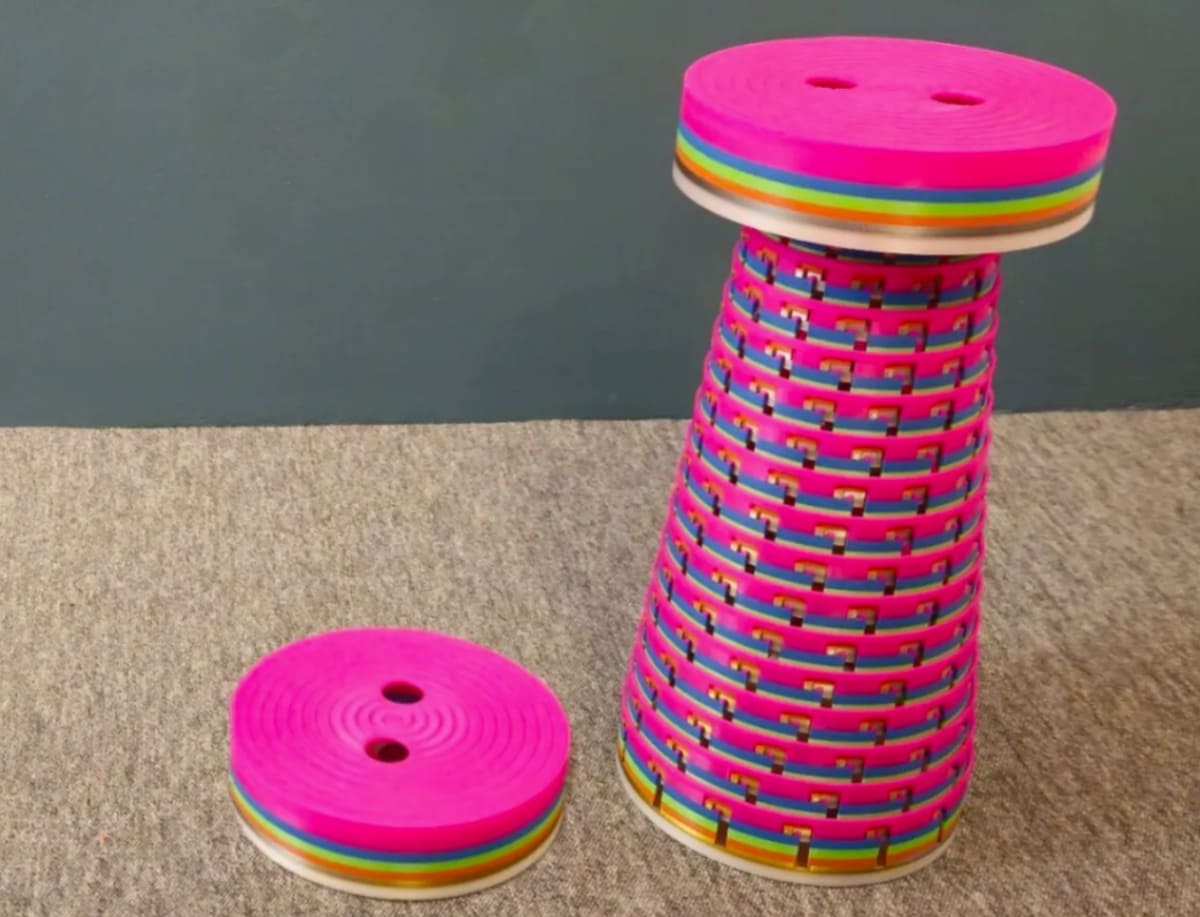 3d printed useful gadgets_3d printed print in place portable stool